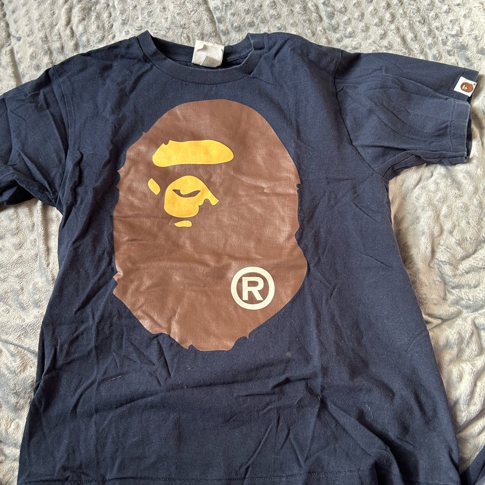 BAPE boys  Navy Blue Graphic T-Shirt